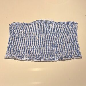 Katie J NYC Blue and White Striped Tube Top